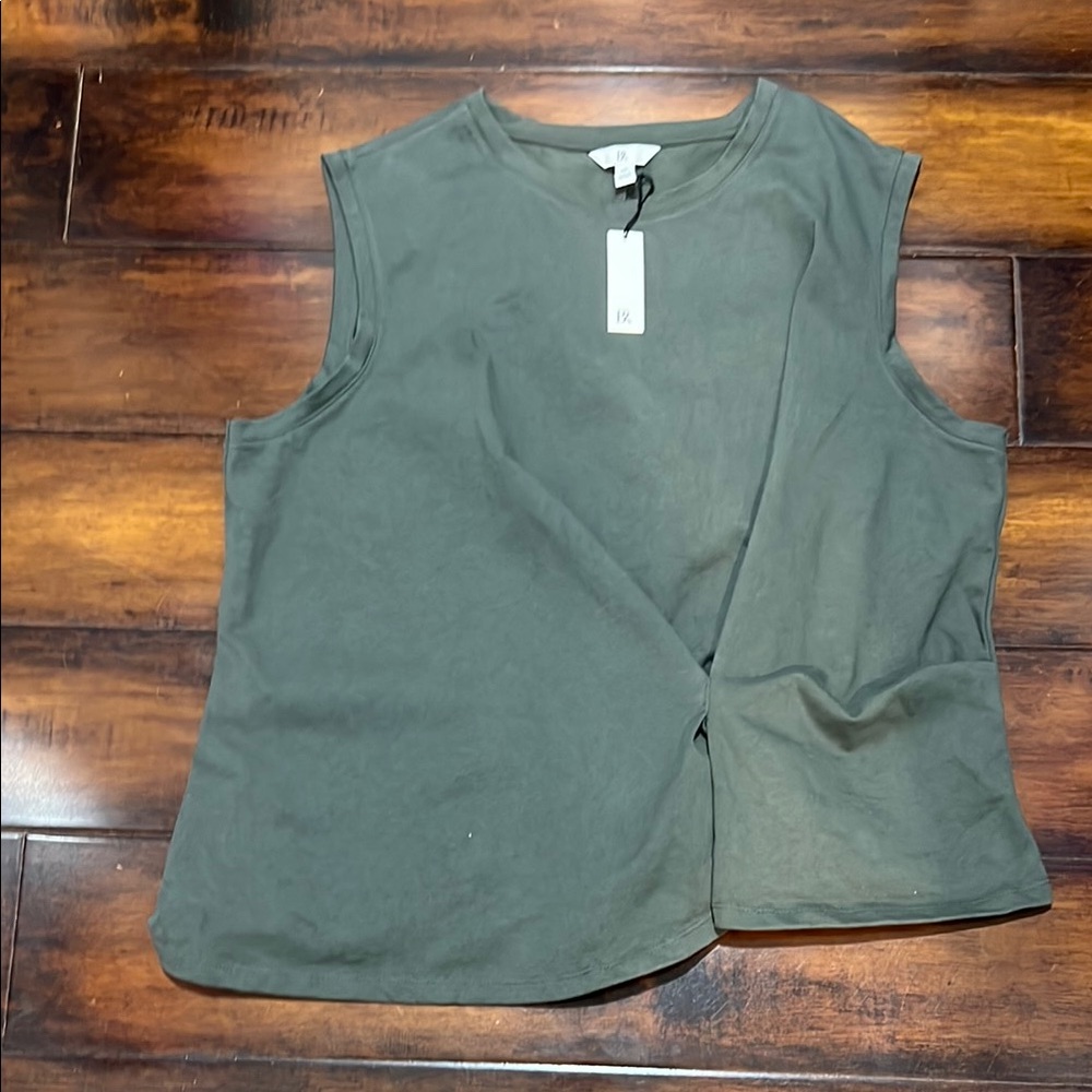 Banana Republic Olive Green Sleeveless Sweatshirt